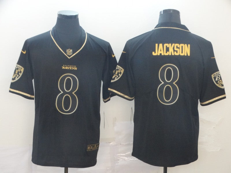 Men’s Baltimore Ravens #8 Lamar Jackson Black Jersey