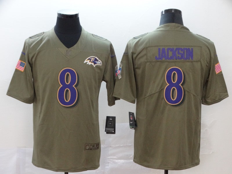 Men’s Baltimore Ravens #8 Lamar Jackson Brown Jersey