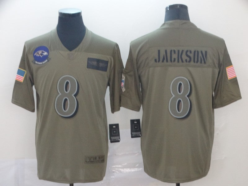 Men’s Baltimore Ravens #8 Lamar Jackson Brown Jersey