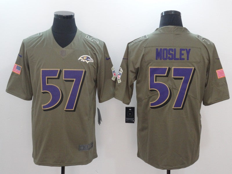 Men’s Baltimore Ravens C.J. Mosley #57 Brown Jersey