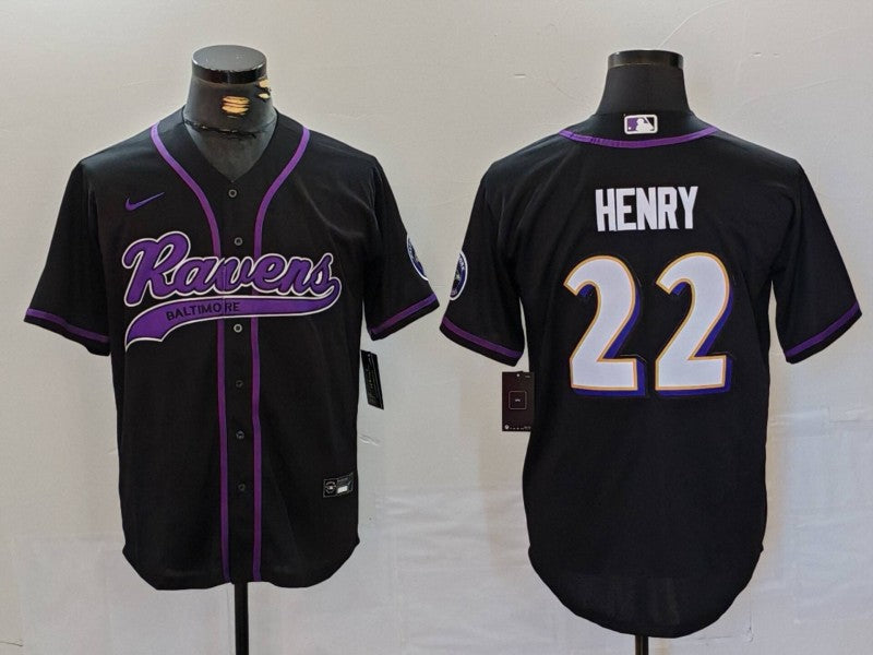 Men’s Baltimore Ravens Derrick Henry #22 Black Alternate Jersey
