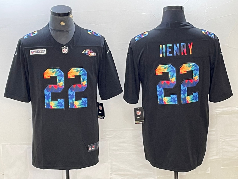 Men’s Baltimore Ravens Derrick Henry #22 Black Jersey