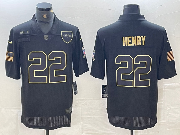 Men’s Baltimore Ravens Derrick Henry #22 Black Jersey