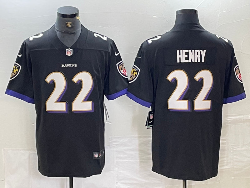 Men’s Baltimore Ravens Derrick Henry #22 Black Jersey