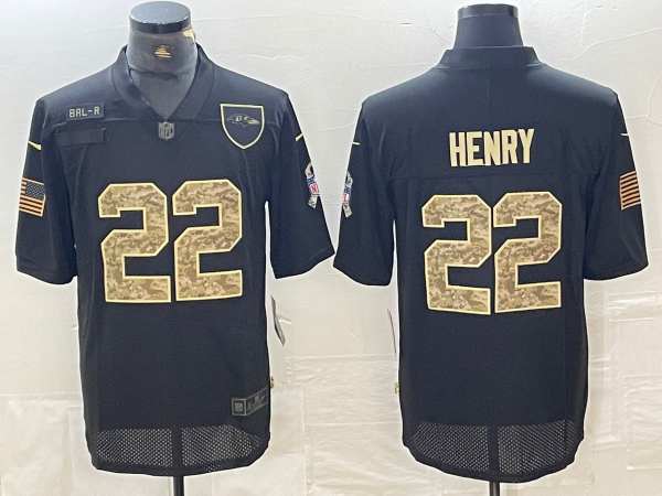 Men’s Baltimore Ravens Derrick Henry #22 Black Jersey