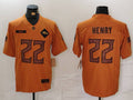 Men’s Baltimore Ravens Derrick Henry #22 Brown 2023 Salute To Service Limited Jersey
