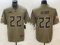 Men’s Baltimore Ravens Derrick Henry #22 Olive 2022 Salute To Service Limited Jersey