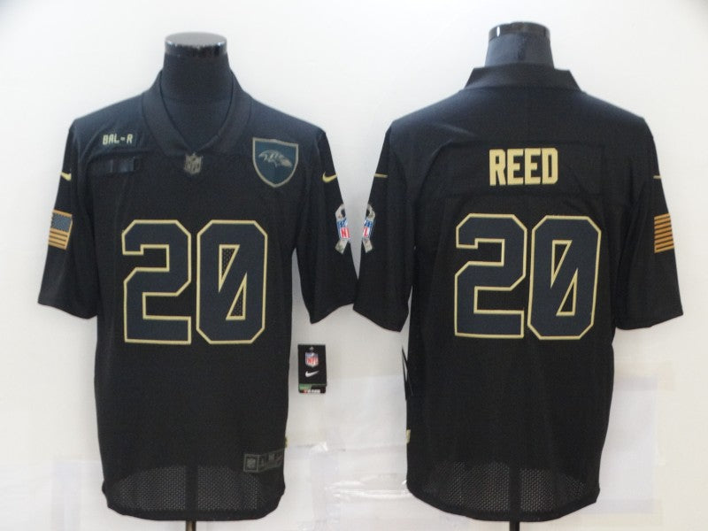 Men’s Baltimore Ravens Ed Reed #20 Black Jersey