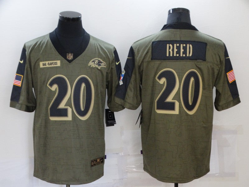 Men’s Baltimore Ravens Ed Reed #20 Brown Jersey