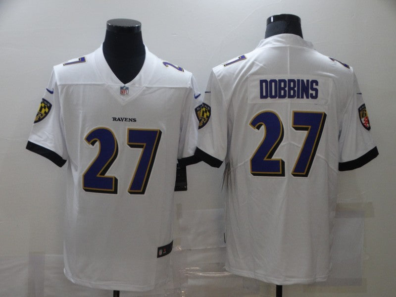 Men’s Baltimore Ravens J.K. Dobbins #27 White Jersey