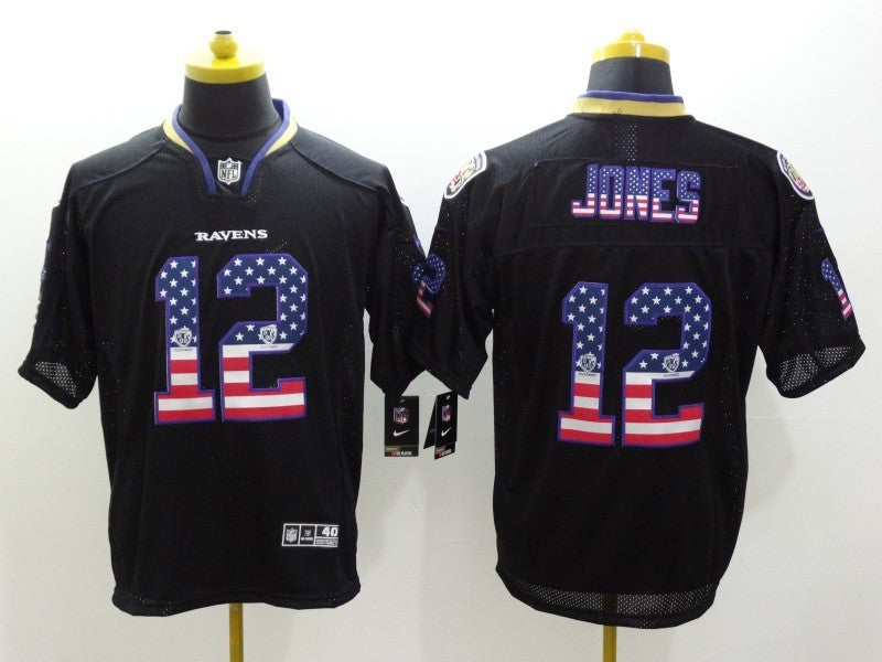 Men’s Baltimore Ravens Jacoby Jones #12 Black Jersey