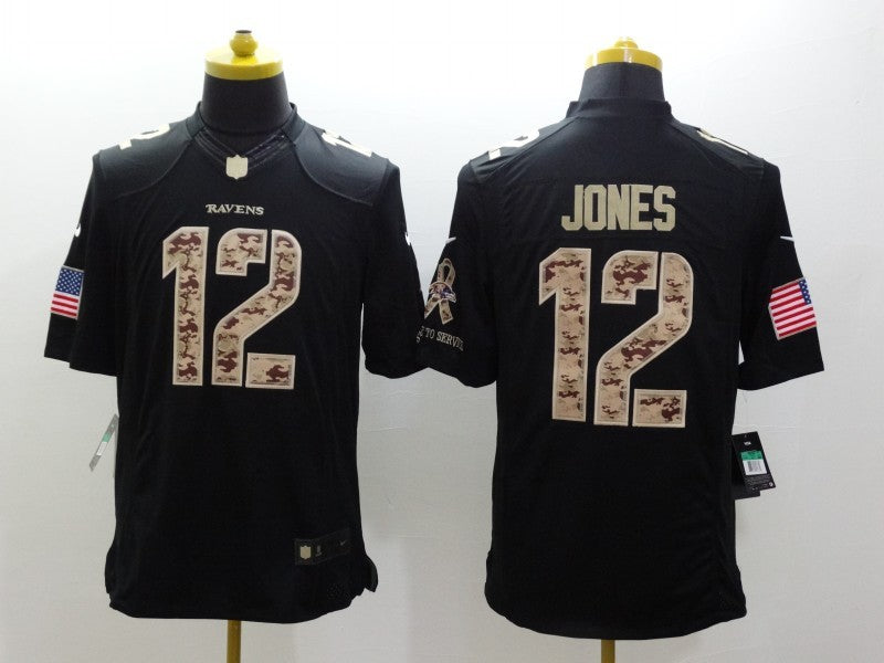 Men’s Baltimore Ravens Jacoby Jones #12 Black Jersey