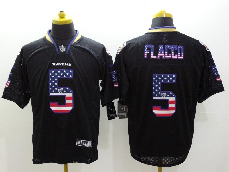 Men’s Baltimore Ravens Joe Flacco #5 Black Jersey