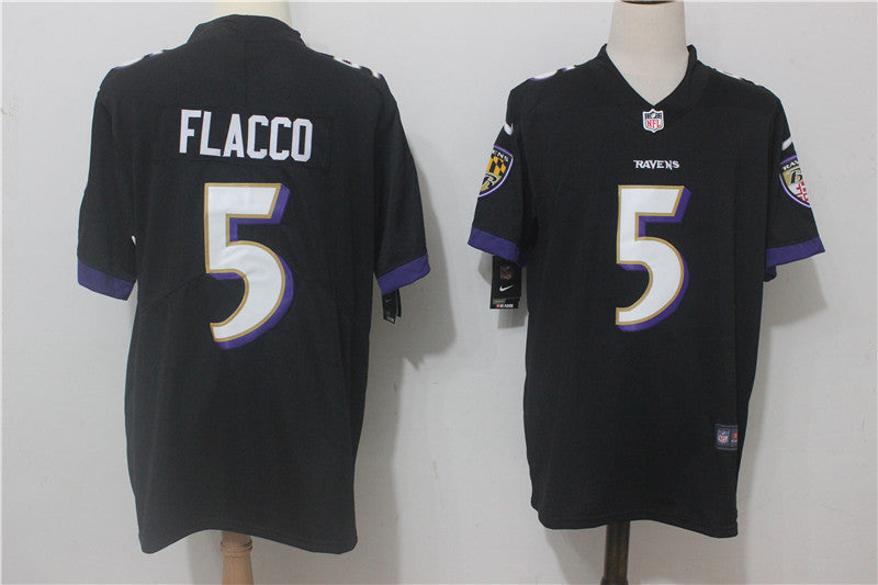 Men’s Baltimore Ravens Joe Flacco #5 Black Jersey