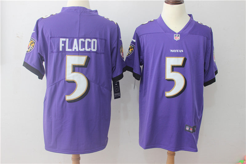 Men’s Baltimore Ravens Joe Flacco #5 Purple Jersey