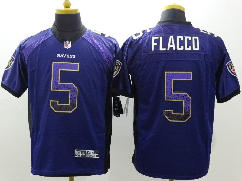 Men’s Baltimore Ravens Joe Flacco #5 Purple Jersey