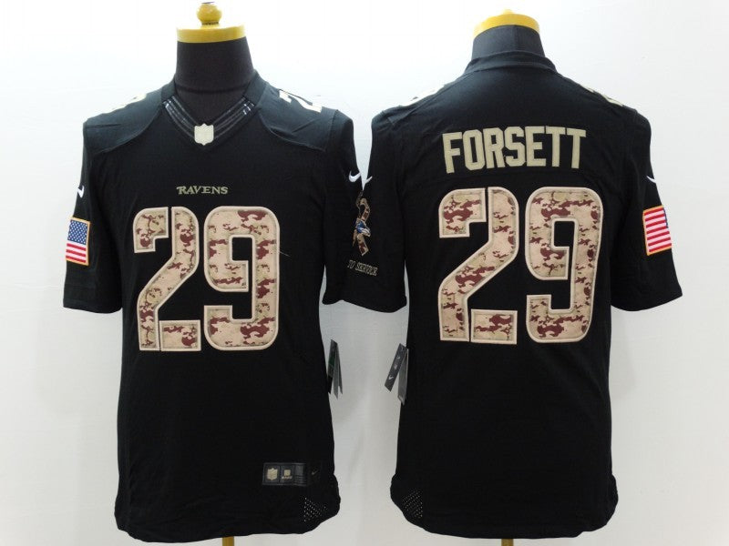 Men’s Baltimore Ravens Justin Forsett #29 Black Jersey