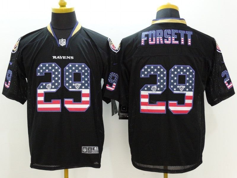 Men’s Baltimore Ravens Justin Forsett #29 Black Jersey