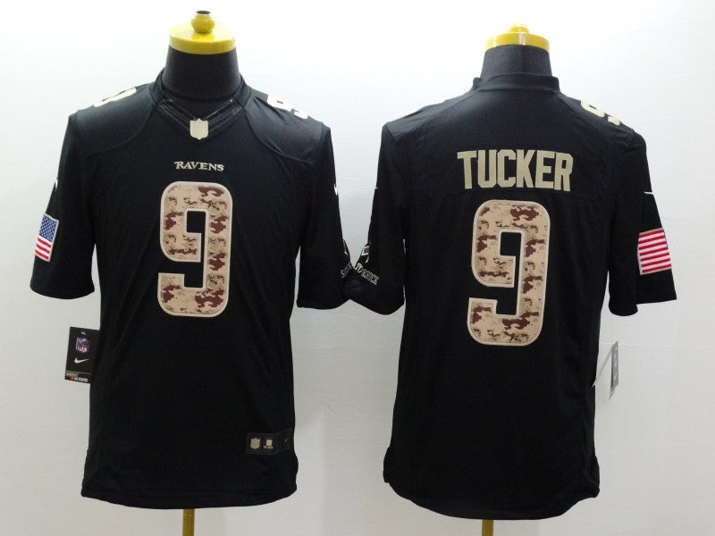 Men’s Baltimore Ravens Justin Tucker #9 Black Alternate Jersey