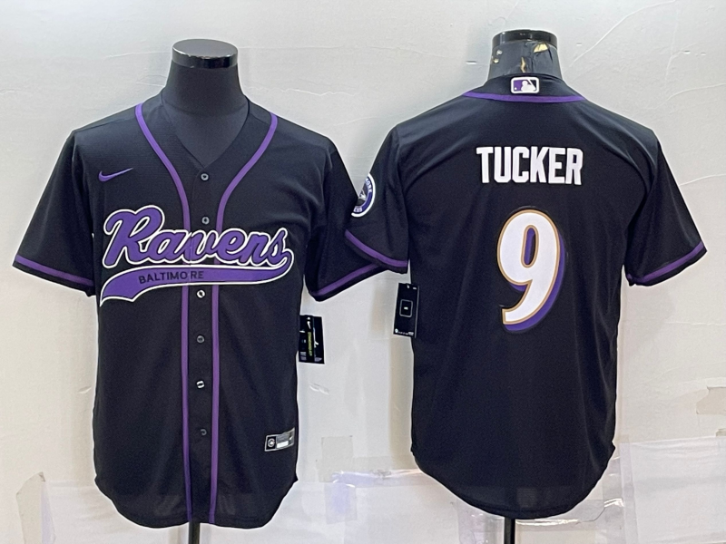 Men’s Baltimore Ravens Justin Tucker #9 Black Jersey Joint Edition