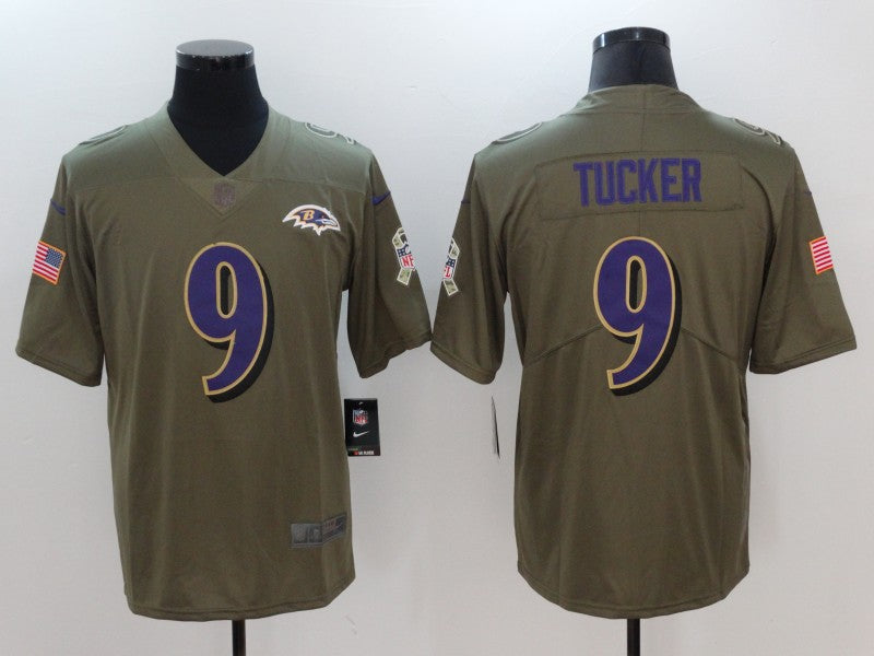 Men’s Baltimore Ravens Justin Tucker #9 Brown Jersey