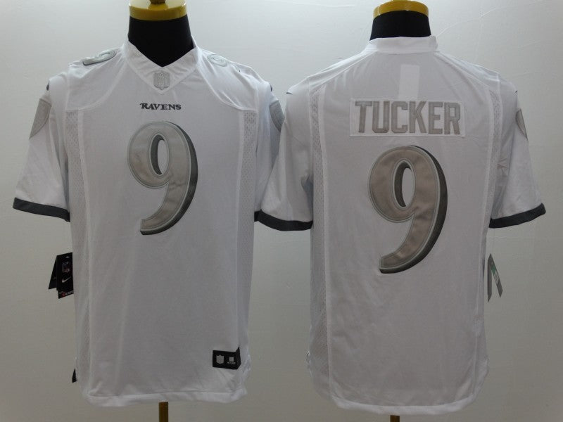 Men’s Baltimore Ravens Justin Tucker #9 White Jersey