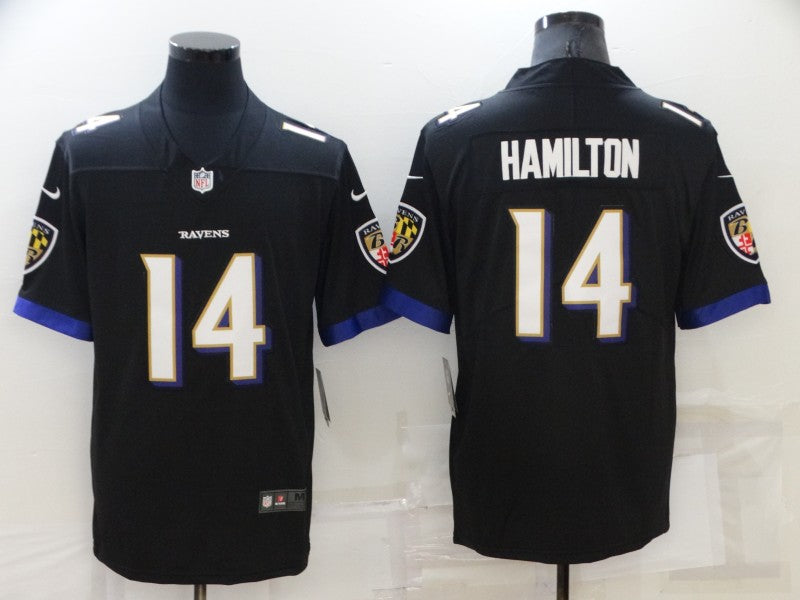 Men’s Baltimore Ravens Kyle Hamilton #14 Black Jersey