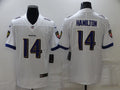 Men’s Baltimore Ravens Kyle Hamilton #14 White Jersey