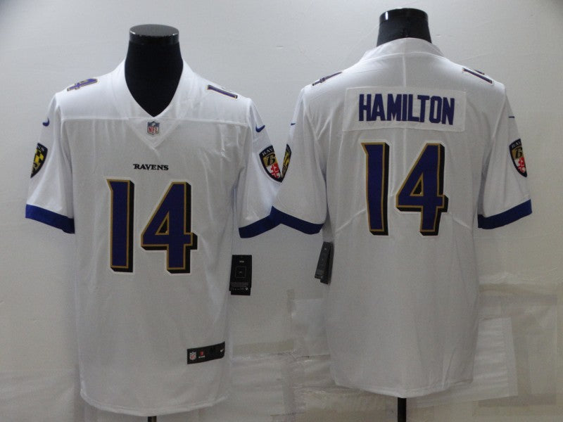 Men’s Baltimore Ravens Kyle Hamilton #14 White Jersey
