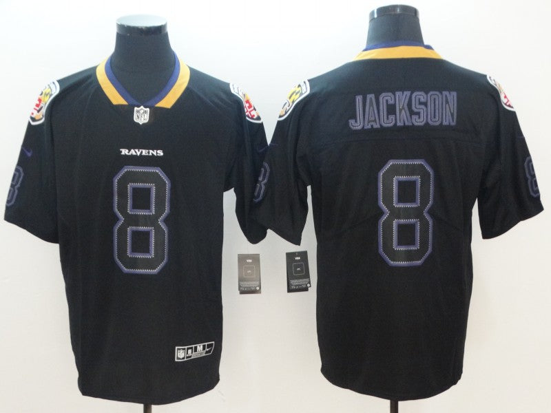 Men’s Baltimore Ravens Lamar Jackson #8 Black Authentic Jersey