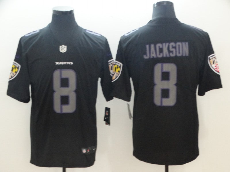 Men’s Baltimore Ravens Lamar Jackson #8 Black Authentic Jersey