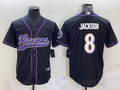 Men’s Baltimore Ravens Lamar Jackson #8 Black Jersey Joint Edition