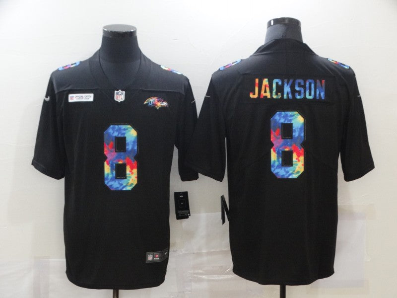 Men’s Baltimore Ravens Lamar Jackson #8 Black Jersey