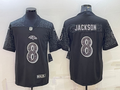 Men’s Baltimore Ravens Lamar Jackson #8 Black RFLCTV Limited Jersey
