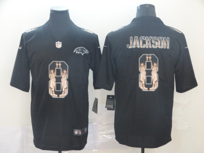 Men’s Baltimore Ravens Lamar Jackson #8 Black Team Jersey