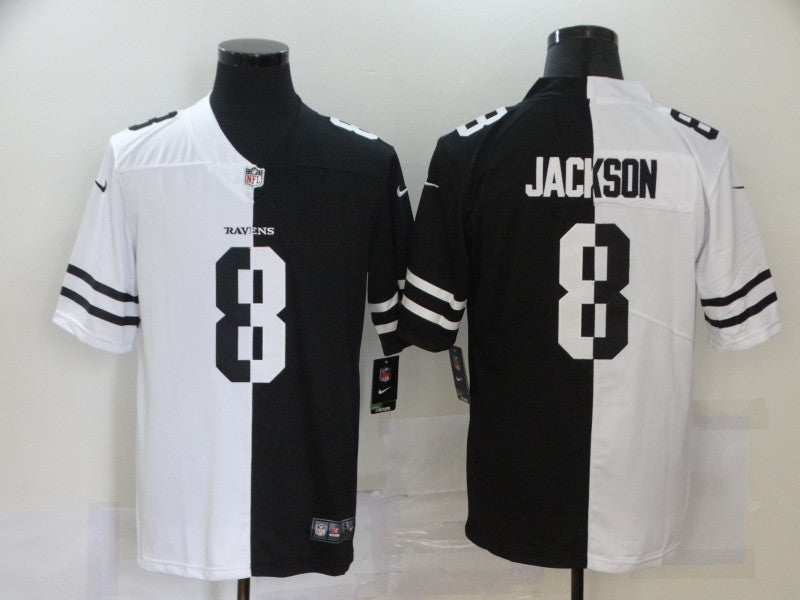 Men’s Baltimore Ravens Lamar Jackson #8 Black/White Jersey