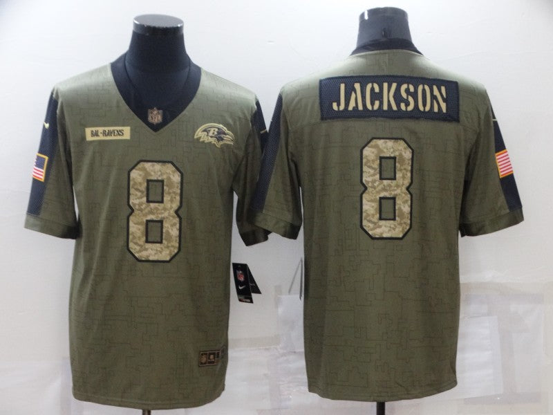 Men’s Baltimore Ravens Lamar Jackson #8 Brown Jersey