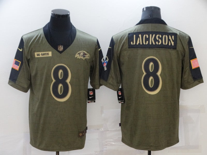 Men’s Baltimore Ravens Lamar Jackson #8 Brown Jersey