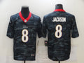 Men’s Baltimore Ravens Lamar Jackson #8 Gray Camouflage Jersey