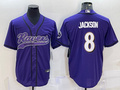Men’s Baltimore Ravens Lamar Jackson #8 Purple Jersey Joint Edition