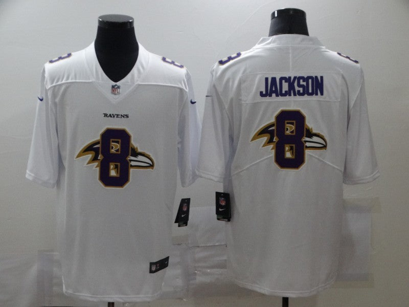 Men’s Baltimore Ravens Lamar Jackson #8 White Alternate Jersey