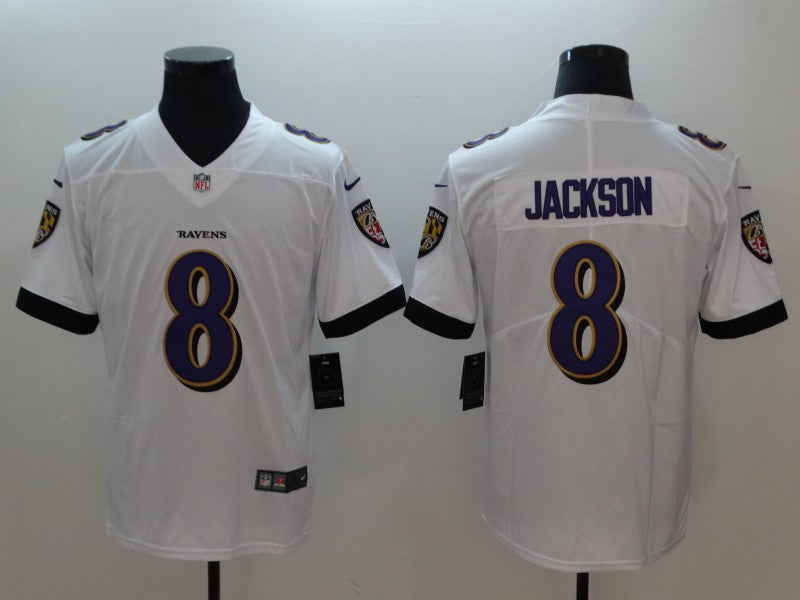 Men’s Baltimore Ravens Lamar Jackson White Vapor Limited Jersey