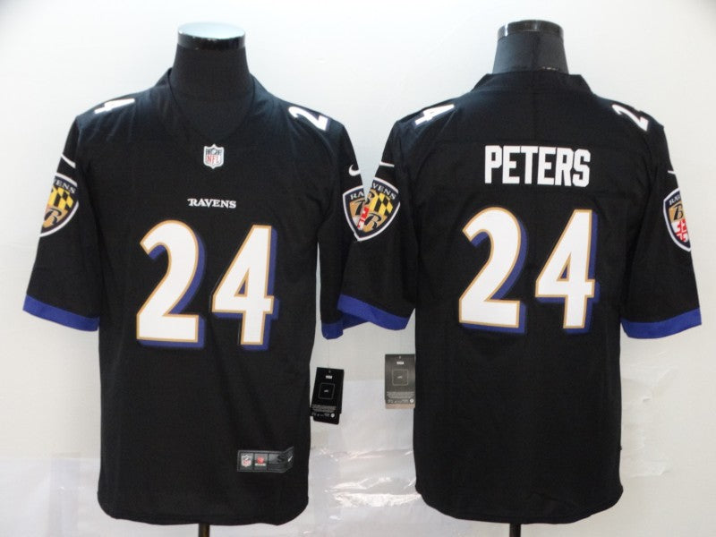Men’s Baltimore Ravens Marcus Peters #24 Black Jersey