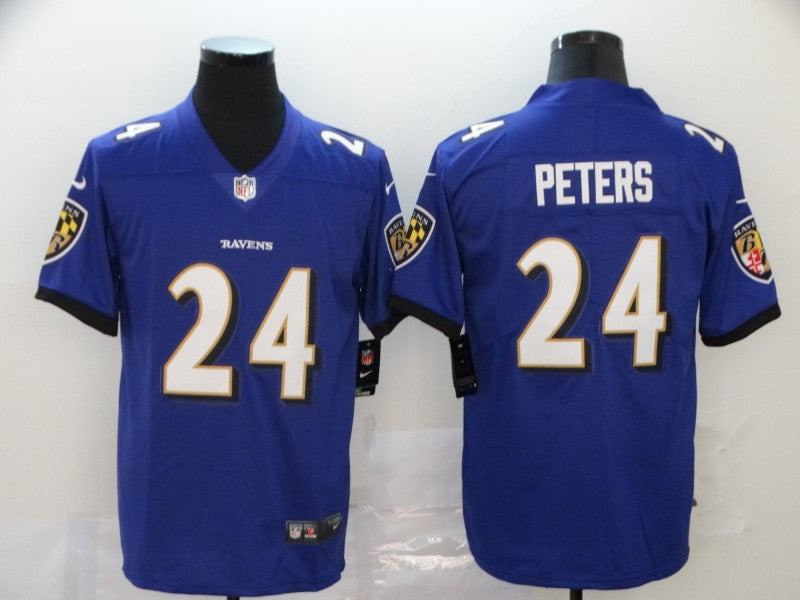 Men’s Baltimore Ravens Marcus Peters #24 Purple Jersey