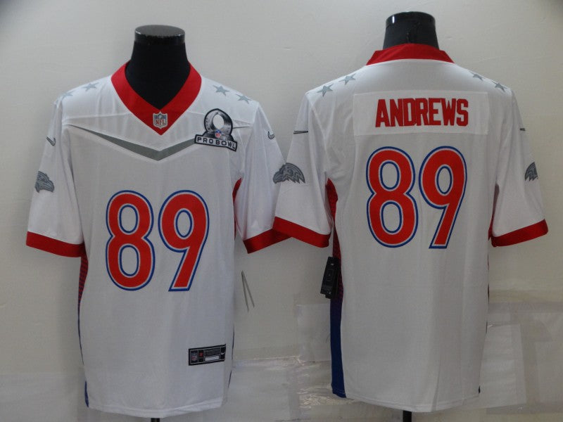 Men’s Baltimore Ravens Mark Andrews #89 White ALL STAR Jersey
