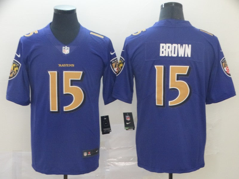 Men’s Baltimore Ravens Marquise Brown #15 Purple Jersey