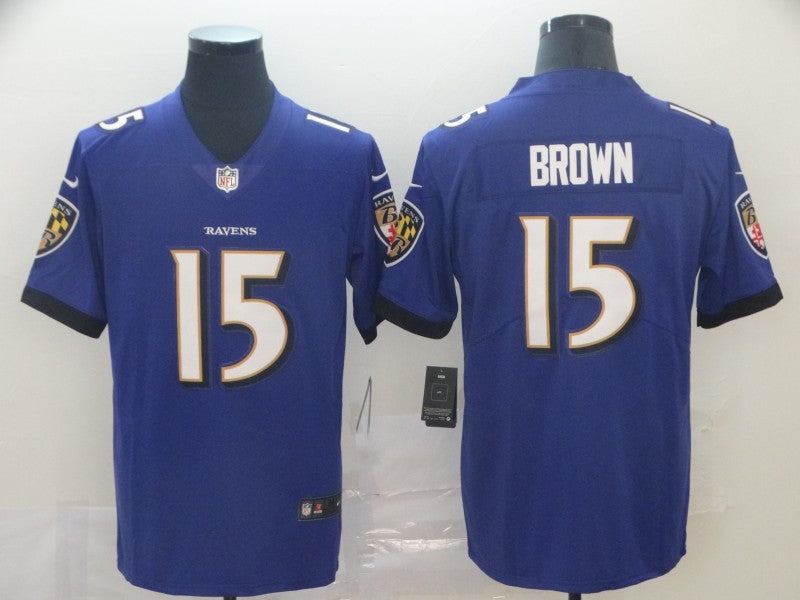 Men’s Baltimore Ravens Marquise Brown #15 Purple Jersey