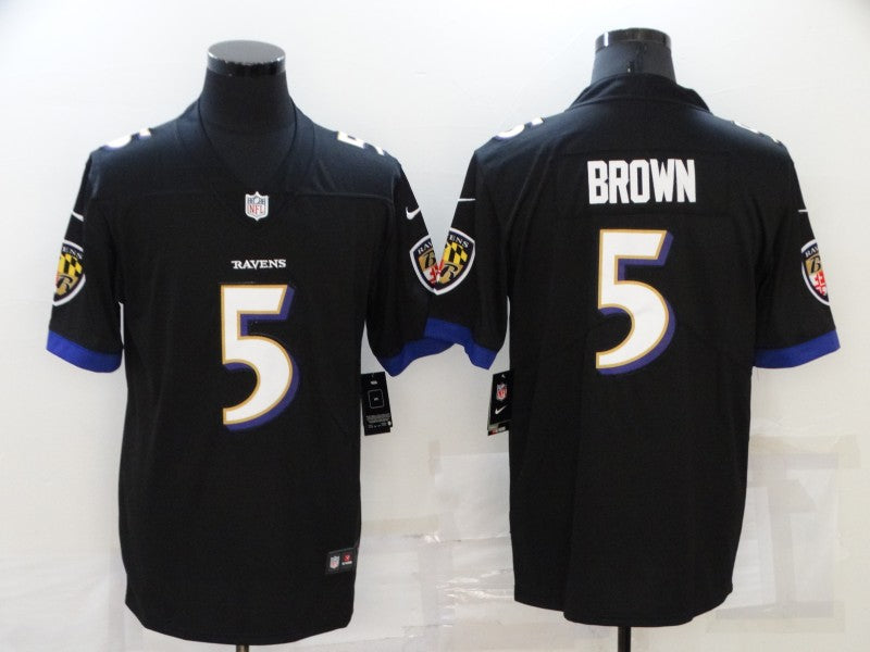 Men’s Baltimore Ravens Marquise Brown #5 Black Jersey