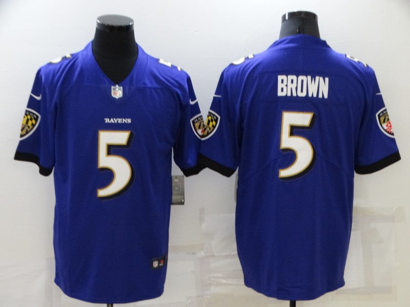 Men’s Baltimore Ravens Marquise Brown #5 Purple Jersey