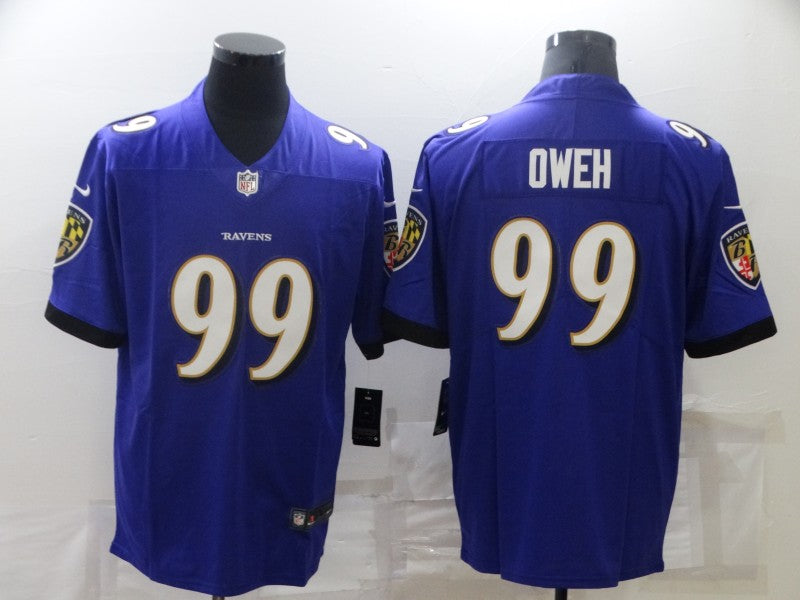 Men’s Baltimore Ravens Odafe Oweh #99 Purple Vapor Limited Jersey